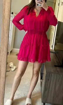 Hot Pink Long Sleeve Dress