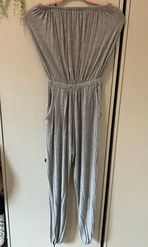 Grey Strapless Jumpsuit