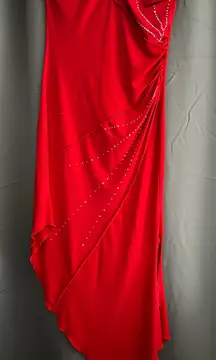 Red strapless going out dress