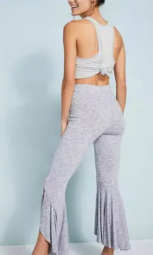 Free People Low And Flow Flare Legging Size Large Yoga Pants Brushed Sail Grey