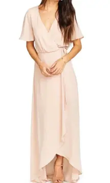 Show Me Your Mumu NWT - Sophia Wrap Dress Dusty Blush Crisp Bridesmaid Wedding