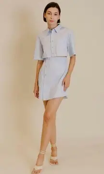 Aureum The Label Baby Blue Poplin Cut Out Dress Size XS
