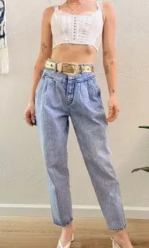 Vintage 1980's Bill Blass Western Style Acid Wash High Rise Mom Jeans