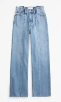 NWT Abercrombie & Fitch High Rise 90s Relaxed Jean 30/10 Medium Vertical Splice