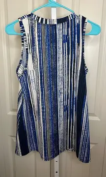 APT. 9‎ Women's Sleeveless Top Blue White Black Striped Casual Tank