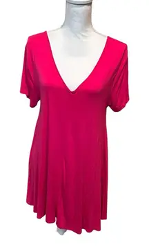 Grace Elements Hot Pink V-Neck Mini Dress size large‎