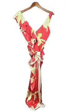 Floral Bathing Suit Set - Women's XL - Red & Yellow Skirt