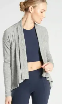 Athleta‎ Cardigan Womens Large Grey Nirvana Wear Two Ways Wrap Sweater