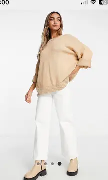 oversized knitted sweater in camel M