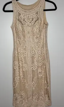 Sue Wong Nocturne Vintage Vtg 2000s Y2K Cream Champagne Lace Mini Dress Bridal 2