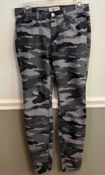 Current Elliot The Ankle Skinny Distressed Black Camo Coating Cheville Size 27