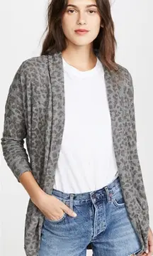 Sundry Women's Gray Leopard Print Long Sleeve Cardigan Size 3 / Large‎