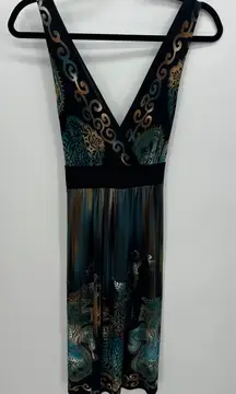 Y2K Babydoll Midi Dress Size 10 Vtg Dark Romantic Whimsigoth Forest Fairy Belt