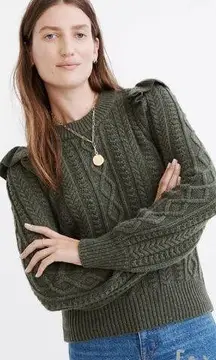 Madewell Hollydene Ruffle-Shoulder Pullover Sweater, women's size XS‎