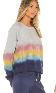 Sundry Anthropologie Revolve Rainbow Dip Tie Dye Pullover Sweatshirt Size 1 SM