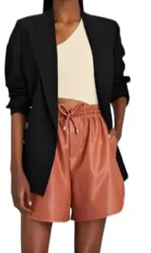 A.L.C. Ryder Vegan Faux Leather High Rise Short with Pockets Size XS NWT