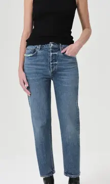 AGOLDE Riley High Rise Straight Crop in Wash Moor Size US 23