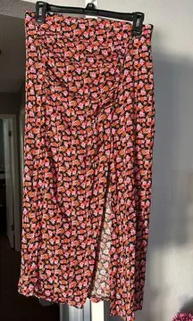 ZARA Rouched Floral Skirt for Women