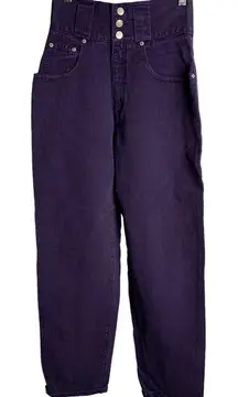 Vintage 90s Nada Nuff High Rise Button Jeans S Purple Straight Leg Belt Loops