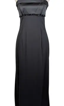 Y2K Morgan & Co. by Linda Bernell Strapless Beaded Formal Dress Black Size 7/8