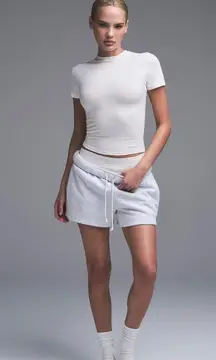 Skims Cotton Jersey T-Shirt in Marble, Size XXS