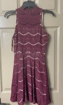 Maroon Lace Dress