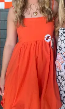 Orange Bubble Game Day Dress Medium