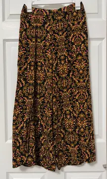 Xhilaration Black and Pink Floral Maxi Skirt