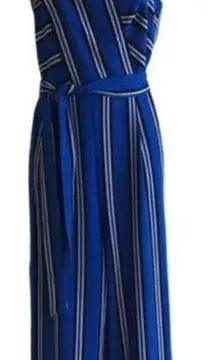 NWT Emma & Michele Blue Stripe Sleeveless Jumpsuit Women’s Size 12