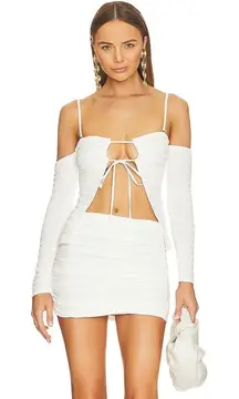 CAMILA COELHO Stacey Mini Skirt in Ivory