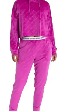 Juicy Couture Pink Velour Set Tracksuit Sleepwear Loungewear Holiday pajamas