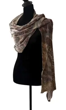 Womens Luxury Velvet Burnout Animal Print Scarf Shawl‎ Wrap Silk Blend Sheer