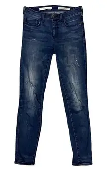 Pilcro Women's High-Rise‎ Skinny Jeans Size 26 Blue Distressed Stretch Denim