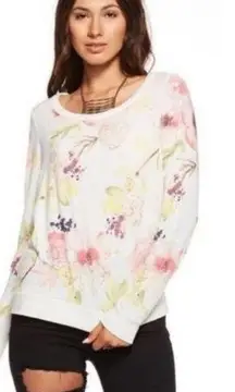 Chaser  Floral Back Cut-Out Cream/Pink Sweatshirt