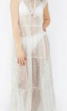 America & Beyond Tiered floral print sheer cover