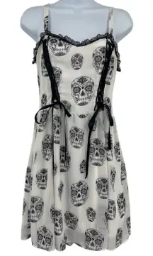 Royal Bones Tripp NYC Y2K Skull Dress Sz S Goth Emo Alt Girl Punk Lace Corset