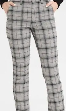 American Eagle Crop Pants Womens 2 Black Plaid Checkered Preppy Dark Academia
