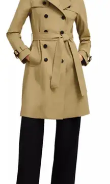 Hobbs London Skylar Tan Cotton Poplin Trench Coat Jacket