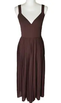 Vince Pleated Midi Jumpsuit Brown Women’s Size 2