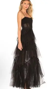 BCBGMAXAZRIA New!  Corset Tulle Gown Dress in BLACK sz 2