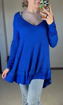: Royal Blue Thermal Oversized Sweater