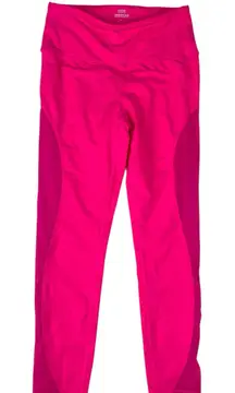 Good American size 2 xs hot pink crop leggings mesh cutout athletic prep