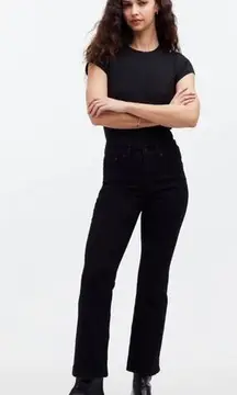 Madewell Petite Mid Rise‎ Kick Out Crop Jeans Black Size 32P