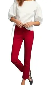 Anthropologie Women's Red High Rise Corduroy Tomato Girl Trendy Pants Size 4