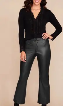 Peace Of Cloth Black Faux Leather Pants Size Medium New With Tags