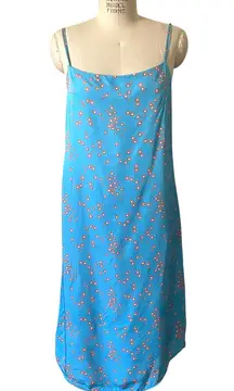 Bimba y Lola Blue Flower Daisy Print Slip Dress Size Medium