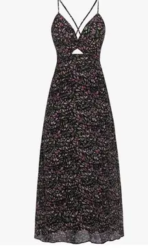 ZAFUL Women's Spaghetti Strap Floral Summer Hollow Twist Front Maxi Dresses Sexy