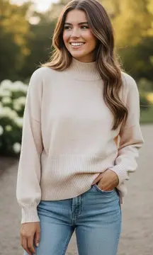 Tee Ink High Neck Pullover Drop Shoulder Oversized Sweater Size 4 Preowned