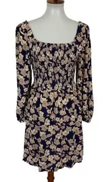 Sanctuary Smocked Floral Long Sleeve Mini‎ Dress Boho Cottagecore Aesthetic 8