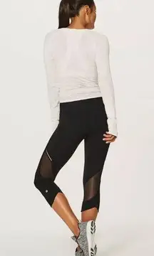 LULULEMON | Home Stretch Crop Luxtreme Mesh panel Leggings | Size 10